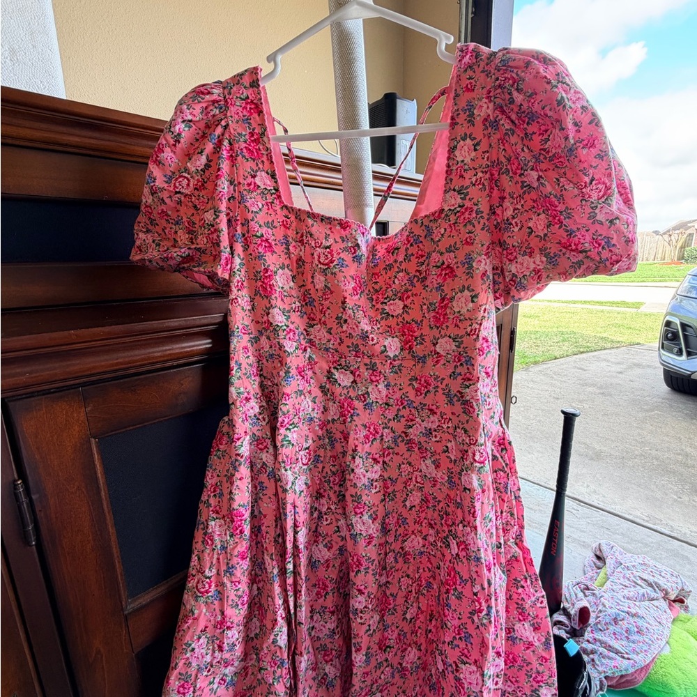 Floral Pink Mini Dress